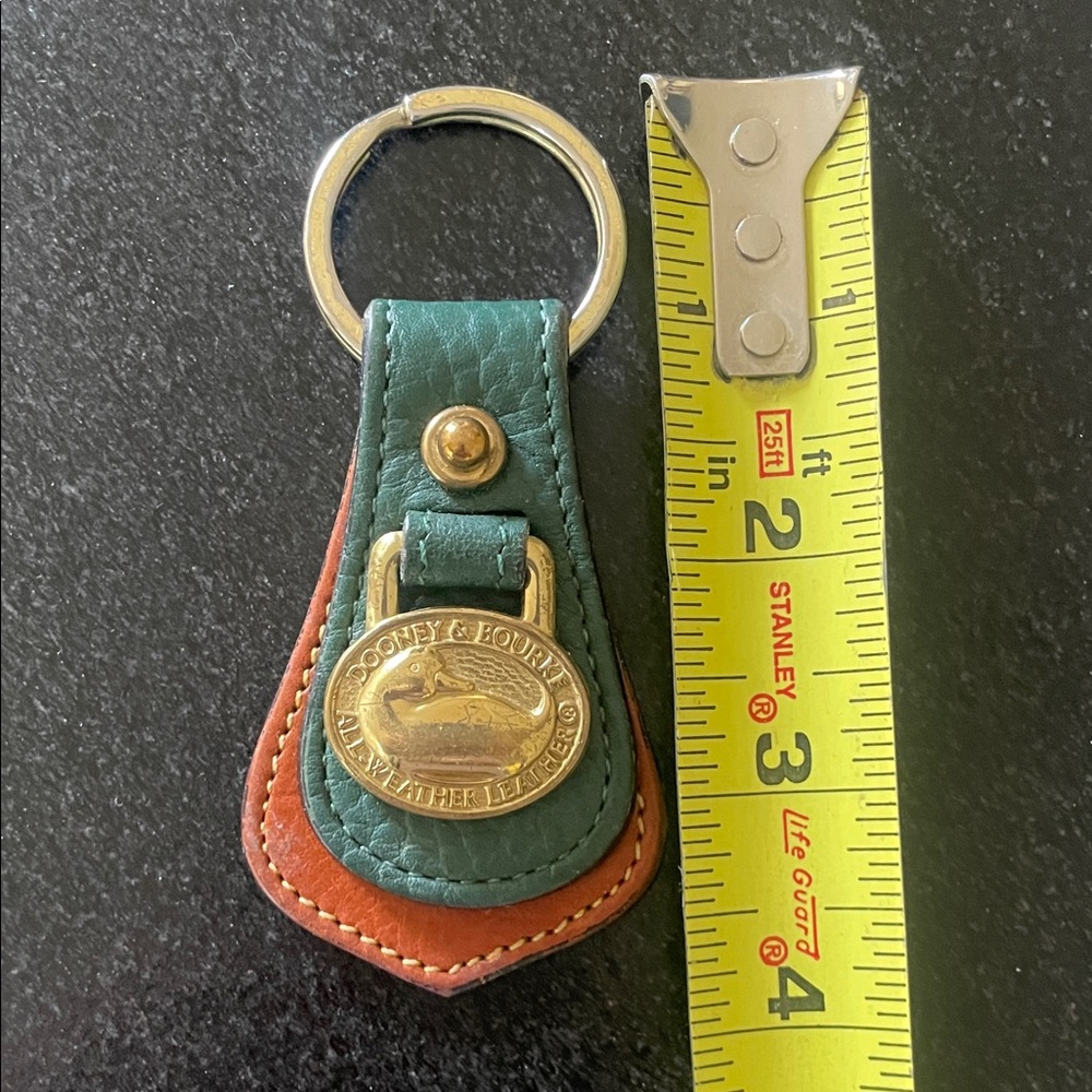 Dooney & Bourke Green and Brown Leather Keychain